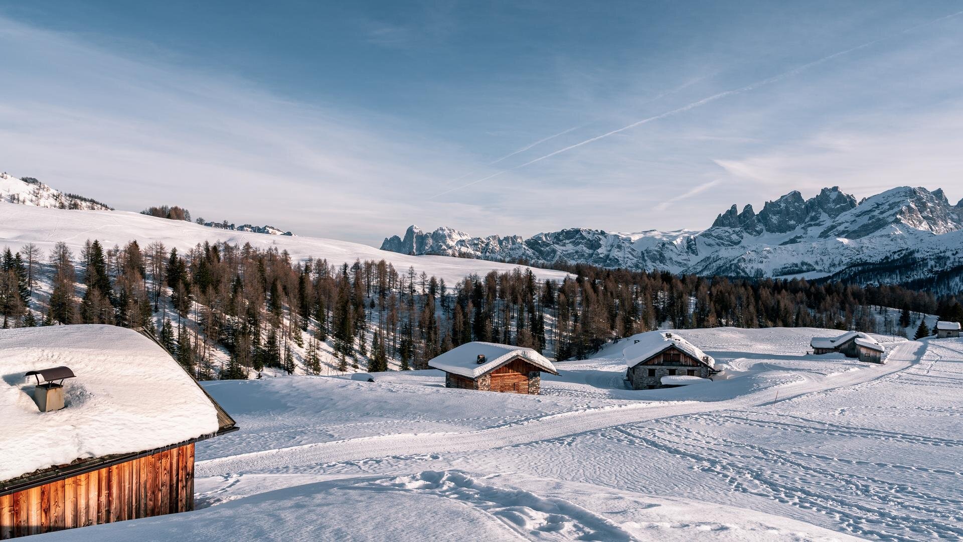 Passo San Pellegrino innevato | © Patricia Ramirez - Archivio Immagini ApT Val di Fassa