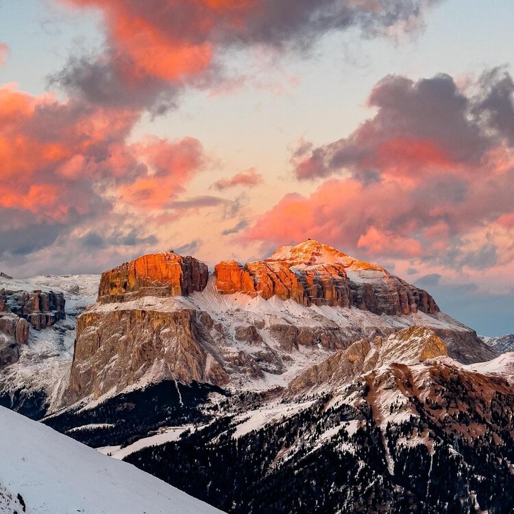 Tramonto skiarea Ciampac Alba