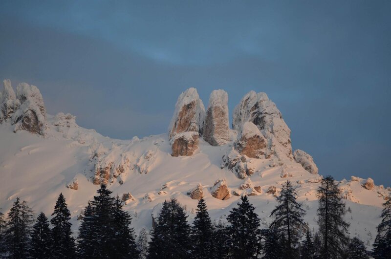 Vajolet Towers at sunset