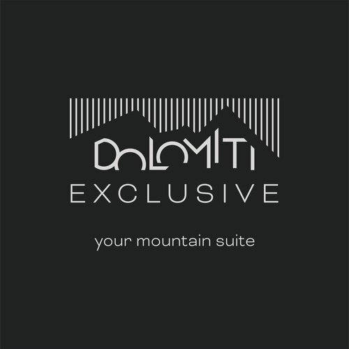 logo DDOLOMITI EXCLUSIVE - sfondo nero logo grigio