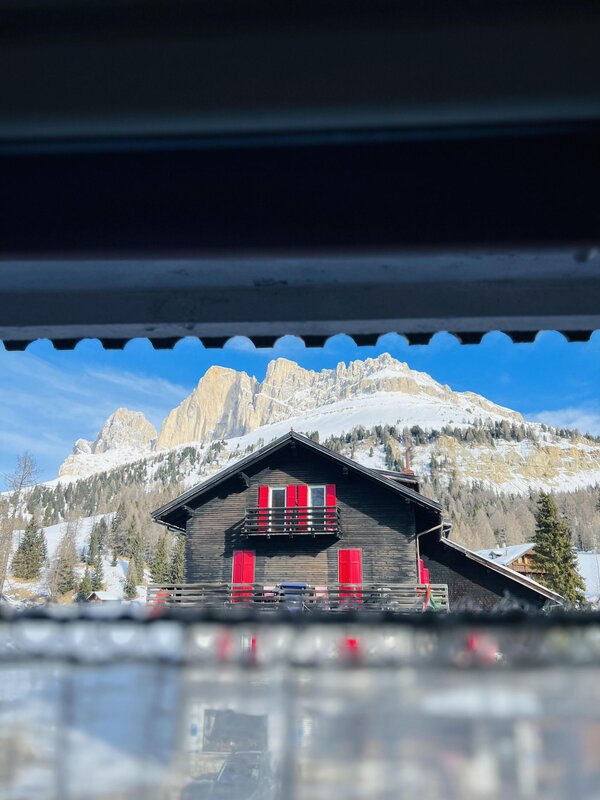 Vista dalla camera da letto sul Rosengarten.